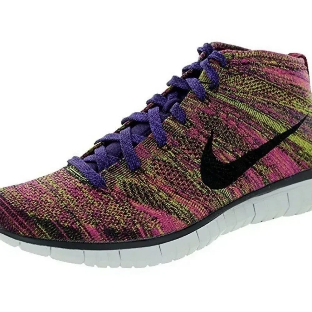 NIKE FLYKNIT Chukka Sneakerboot Mens size 11 US 45 EUR Green Pink Purple